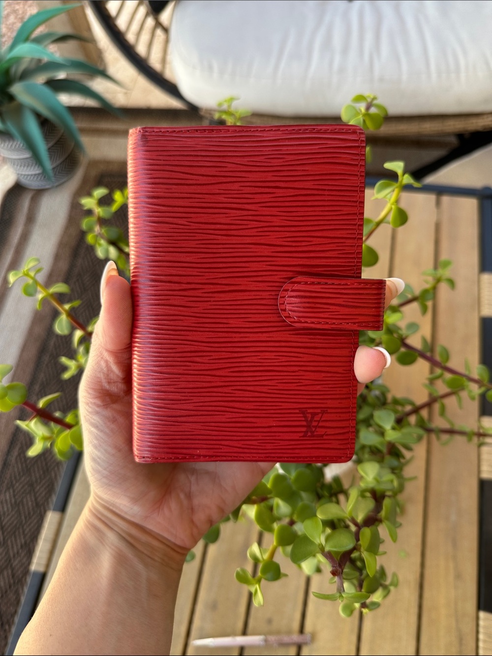 100% authentic red epi leather wallet